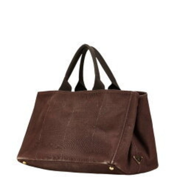 Prada tote Canapa bag handbag Brown triangle AB  canvas - Picture 1 of 4